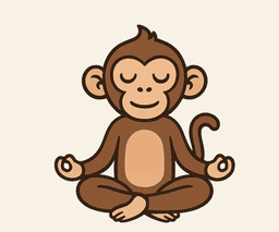 Monkeymind Logo - Calm Monkey Meditating